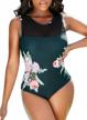 blencot women's cut-out one-piece swimsuit with mesh neck and backless design for tummy control and beach style logo