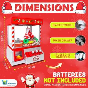 img 2 attached to Christmas Themed Vending Machine Dispenser With 30 Reusable Tokens For Toys, Candy & Prizes - Bundaloo Santa Claw Arcade Game Holiday & Birthday Gift For Kids