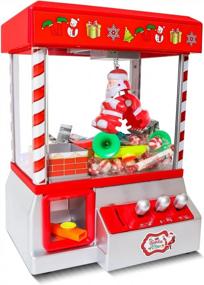 img 4 attached to Christmas Themed Vending Machine Dispenser With 30 Reusable Tokens For Toys, Candy & Prizes - Bundaloo Santa Claw Arcade Game Holiday & Birthday Gift For Kids