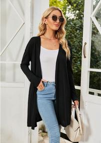 img 2 attached to Lightweight Knit Cardigan Sweater With Pockets - Women'S Long Sleeve Open Front Outwear For Casual Wear