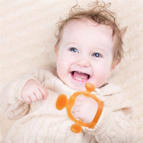 img 3 attached to Sweet Lion Nano Silicone Hand Teether: Wearable and Adjustable for Babies and Toddlers (0-12 M), Pack of 1