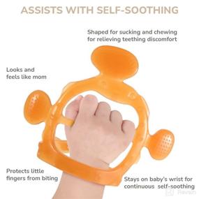 img 2 attached to Sweet Lion Nano Silicone Hand Teether: Wearable and Adjustable for Babies and Toddlers (0-12 M), Pack of 1