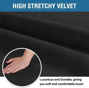 img 2 attached to H.VERSAILTEX Velvet Dining Chair Covers Stretch Chair Covers For Dining Room Set Of 2 Parson Chair Slipcovers Chair Protectors Covers Dining, Soft Thick Solid Velvet Fabric Washable, Black