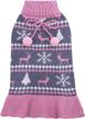 pink deer knit dog sweater dress with craft pom pom ball pullover ruffle for small dogs cutebone snowflake girl logo