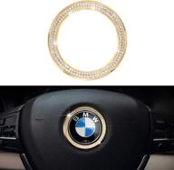 enhance your bmw interior with 1797 compatible steering wheel logo caps – crystal gold bling decorations for 3 4 5 series x3 x5 e30 e36 e34 e39 f30 f34 f36 f15 g01 g30 g31 accessories parts logo