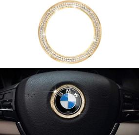 img 4 attached to Enhance Your BMW Interior with 1797 Compatible Steering Wheel LOGO Caps – Crystal Gold Bling Decorations for 3 4 5 Series X3 X5 E30 E36 E34 E39 F30 F34 F36 F15 G01 G30 G31 Accessories Parts