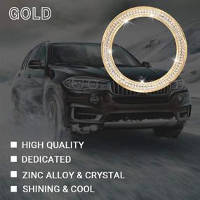 img 1 attached to Enhance Your BMW Interior with 1797 Compatible Steering Wheel LOGO Caps – Crystal Gold Bling Decorations for 3 4 5 Series X3 X5 E30 E36 E34 E39 F30 F34 F36 F15 G01 G30 G31 Accessories Parts