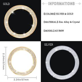 img 2 attached to Enhance Your BMW Interior with 1797 Compatible Steering Wheel LOGO Caps – Crystal Gold Bling Decorations for 3 4 5 Series X3 X5 E30 E36 E34 E39 F30 F34 F36 F15 G01 G30 G31 Accessories Parts