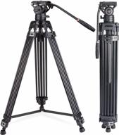 cayer bf30l video tripod: 73" heavy duty with 360 degree fluid head & quick release plate for dslr, camcorder, cameras (13.2 lbs playload)” logo