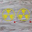 radioactive warning nuclear radiation distressed logo