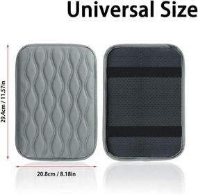 img 3 attached to 🚗 Gray Waterproof Leather Auto Armrest Cover - SUHU Center Console Pad for SUV/Truck/Car