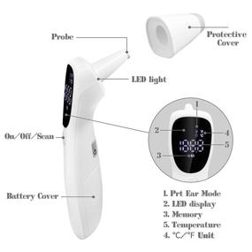 img 3 attached to Non-Contact Pet Thermometer - Fast, Comfortable & Accurate Measurement in 1 Second | Ideal Ear Thermometer for Dogs, Vet Care & Other Animals