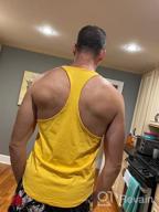 img 1 attached to Men'S Y Back Stringer Tank Top 3 Pack For Bodybuilding, Workout, Running, Beach & Gym review by Oscar Kaufman