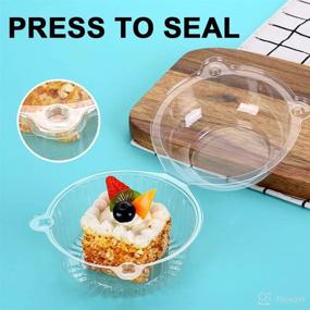 img 3 attached to 50PCS Clear Disposable Cupcake Containers: Perfect for Thanksgiving, Halloween, Christmas, New Year Parties!