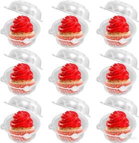 img 4 attached to 50PCS Clear Disposable Cupcake Containers: Perfect for Thanksgiving, Halloween, Christmas, New Year Parties!