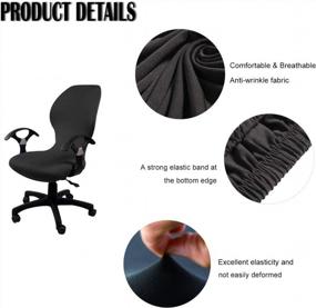 img 2 attached to Premium Removable Universal Chair Covers - WOMACO Desk & Computer Office Chair Slipcover (1 Piece-Black)