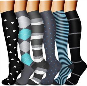 img 4 attached to Total Compression Comfort: 6-Pair Set Of CHARMKING Athletics And Flight Support Socks For Men And Women
