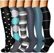 total compression comfort: 6-pair set of charmking athletics and flight support socks for men and women logo