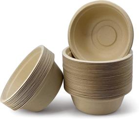 img 4 attached to 🌱 Environmentally-Friendly [12 oz, 100-Count, Sugarcane] Papernain Compostable Bowls: Natural Disposable Paper Bowls, Bagasse Bowls
