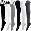 stay cozy and stylish with aneco 6 pairs of over knee thigh socks for women - ideal for daily wear and cosplay! logo