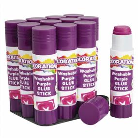img 4 attached to Washable Purple Glue Sticks Set For Easy Application And Clear Drying - Non-Toxic And Safe For Kids And Adults At Home, School Or Office - Tray Of 12 Sticks