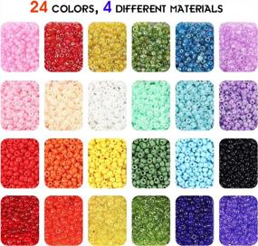 img 1 attached to UOONY 14400Pcs 3Mm Glass Seed Beads And 600Pcs Letter Beads For Bracelets, For Jewelry Making And Crafts Beads Kit For Party And Rave With 2 Rolls Of Cords And Storage Box