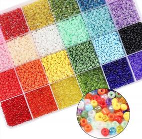 img 2 attached to UOONY 14400Pcs 3Mm Glass Seed Beads And 600Pcs Letter Beads For Bracelets, For Jewelry Making And Crafts Beads Kit For Party And Rave With 2 Rolls Of Cords And Storage Box