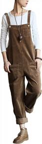 img 4 attached to Womens Fall Fashion Corduroy Overalls - Adjustable Straps Bib Jumpsuit In Corduroy Material By Lentta