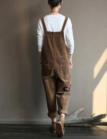 img 1 attached to Womens Fall Fashion Corduroy Overalls - Adjustable Straps Bib Jumpsuit In Corduroy Material By Lentta