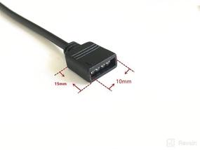 img 1 attached to 💡 10PCS Black 0.3M/0.98FT RGB LED Strip Extension Cable Cord - 4 Pin Connector for SMD 5050/3528/2835 Light Strip