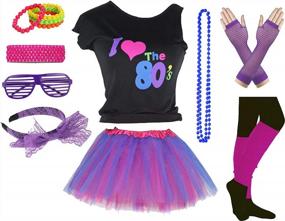img 4 attached to Наряд для вечеринки 80-х: футболка для девочек FUNDAISY для тематических вечеринок 80-х!