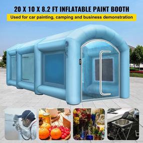 img 3 attached to High-Powered Inflatable Paint Booth, 20X10X8.2Ft - Includes 750W+350W Blowers And Air Filter System For Car Parking, Workstations, And Tent Work - No Changing Room Included - By Happybuy