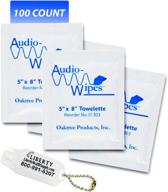 🎧 audio-wipes cleaning towelettes, individually wrapped, 100-pack + liberty hearing aid battery keychain logo