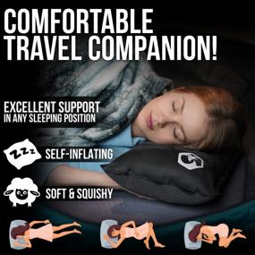 img 3 attached to Rest Easy While Camping With Foxelli Self-Inflating Pillow – Ultralight And Compressible!