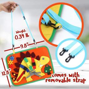 img 2 attached to Dinosaur Busy Board Toy for Toddlers 3-4 Years Old - Montessori Preschool Skills Development and Educational Learning Toy - Fine Motor Skills and Sensory Play Toy Perfect for Airplane or Car