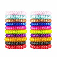 79style 50pcs spiral coil hair ties for women phone cord bracelet elastic col ponytail holders colorful hair coils plastic scrunchies bulk coil bracelets twist spiral rubber hair bands for thick thin hair (crystal10 colors -large size) logo
