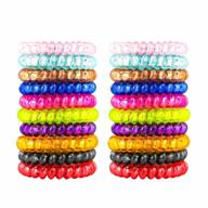 79style 50pcs spiral coil hair ties for women phone cord bracelet elastic col ponytail holders colorful hair coils plastic scrunchies bulk coil bracelets twist spiral rubber hair bands for thick thin hair (crystal10 colors -large size) логотип