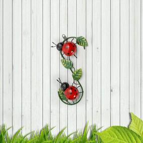 img 4 attached to Whimsical Metal Ladybug Wall Art: Perfect For Fence, Patio, And Backyard!