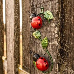 img 2 attached to Whimsical Metal Ladybug Wall Art: Perfect For Fence, Patio, And Backyard!