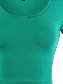 img 1 attached to Women'S Basic Cute Scoop Neck Cotton Short Sleeve Crop Top
