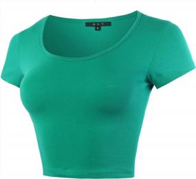 img 3 attached to Women'S Basic Cute Scoop Neck Cotton Short Sleeve Crop Top