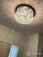 img 1 attached to Saint Mossi Modern K9 Crystal Raindrop Chandelier Lighting Flush Mount LED Ceiling Light Fixture Pendant Lamp For Dining Room Bathroom Bedroom Livingroom 9 E12 LED Bulbs Required Height 11 X Width 20 review by Julio Diaz