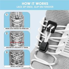 img 1 attached to XPAND Round Lacing Elastic No Tie Shoelaces: Quick Release Tension Control - One Size Fits All Shoes!