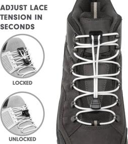 img 2 attached to XPAND Round Lacing Elastic No Tie Shoelaces: Quick Release Tension Control - One Size Fits All Shoes!