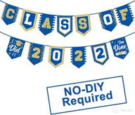 🎓 2022 blue graduation banner - hassle-free grad party decorations for college & high school (blue class of 2022) логотип