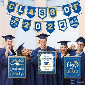 img 1 attached to 🎓 2022 Blue Graduation Banner - Hassle-free Grad Party Decorations for College & High School (Blue Class of 2022)