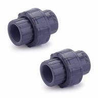 2 pack hydroseal pvc pipe fitting - 0.5" union jetstream, grey schedule 80, epdm o-ring, socket x socket - perfect for f1970 and sch80 applications! logo
