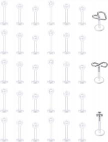 img 3 attached to Stylish Stainless Steel Lip Rings - Anicina 16G Piercing Jewelry For Women In Labret, Monroe, Tragus, Helix & More