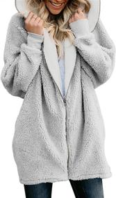 img 3 attached to ReachMe Womens Oversized Sherpa Pockets Women's Clothing via Coats, Jackets & Vests