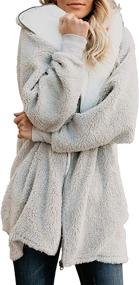 img 4 attached to ReachMe Womens Oversized Sherpa Pockets Women's Clothing via Coats, Jackets & Vests